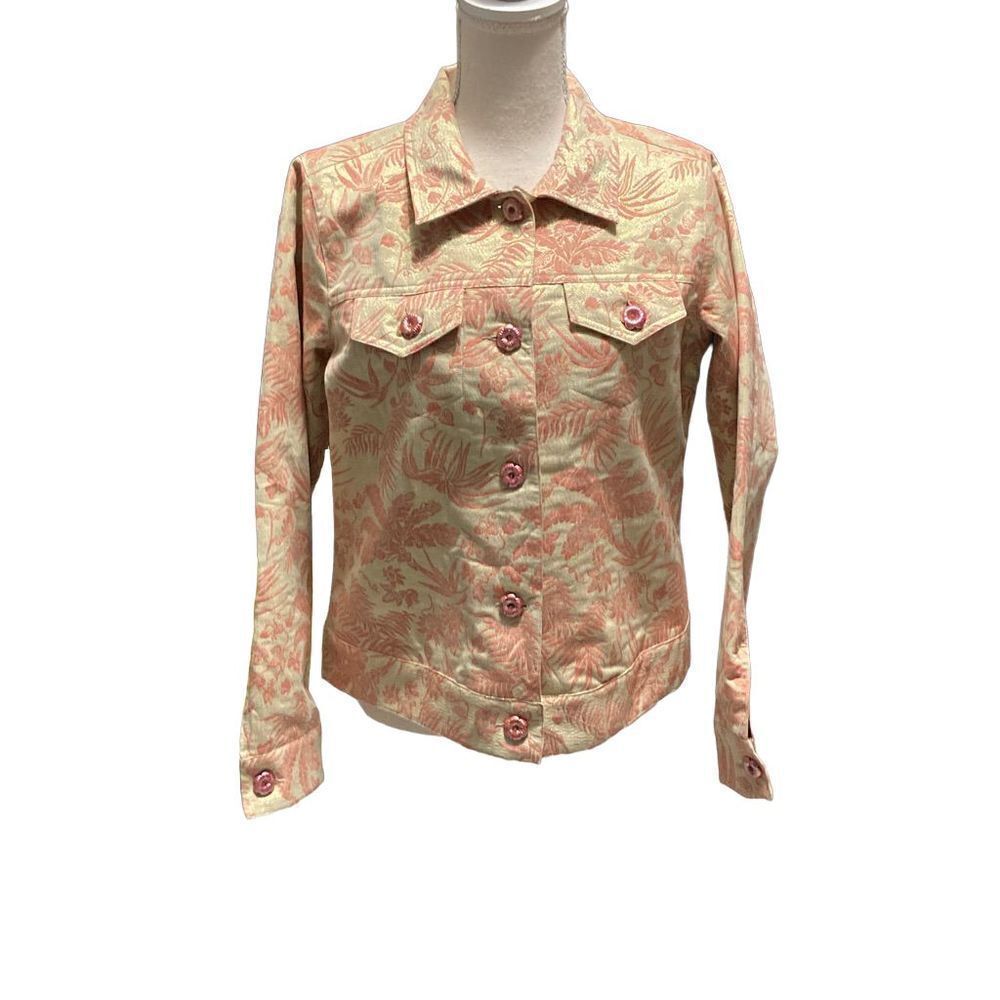 Victor Costa Occasion Pink Gold Metallic Long Sleeve Jacket Size XS